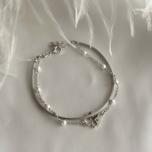 Dvostruka narukvica od srebra sa mašncom