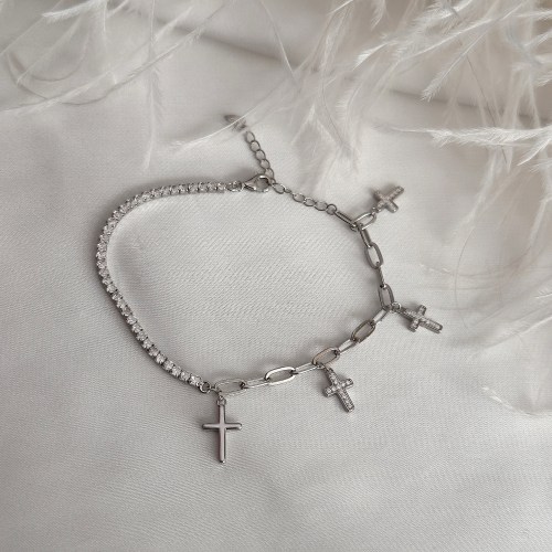 Dva srca, narukvica od srebra