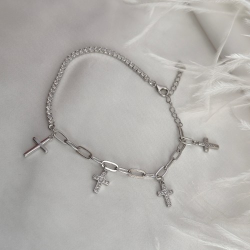 Dva srca, narukvica od srebra