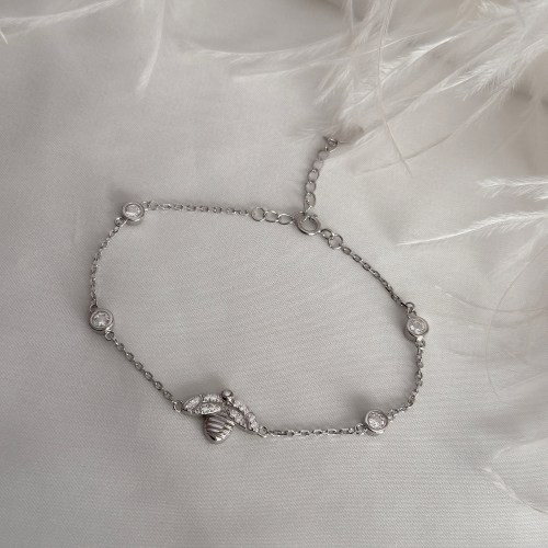 Srebrna narukvica sa pokretnim cirkonima