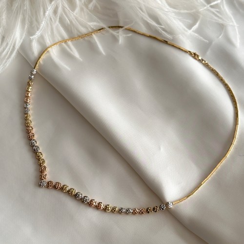 Belo zlato i cirkoni, elegantna ogrlica