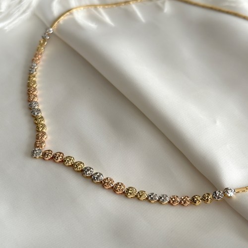 Belo zlato i cirkoni, elegantna ogrlica