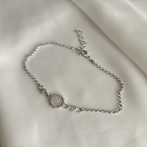 Narukvica sa srcima, rodinirano srebro