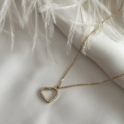 Ogrlica - zvzdica, belo zlato i cirkon