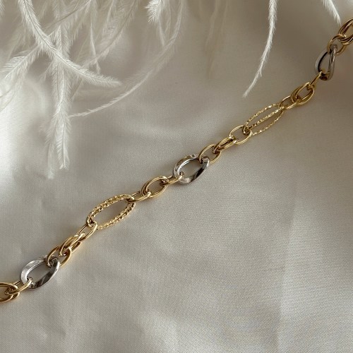 Moderna narukvica sa cirkonima, belo zlato