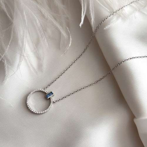 Ogrlica od srebra sa roze pozlatom i cirkonima