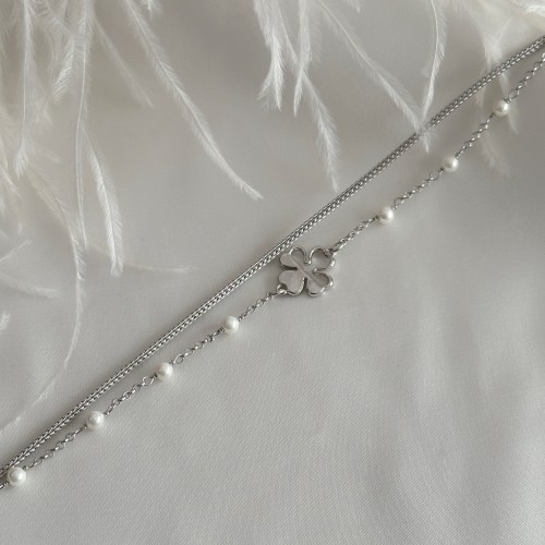 Dvostruka narukvica od srebra sa mašncom