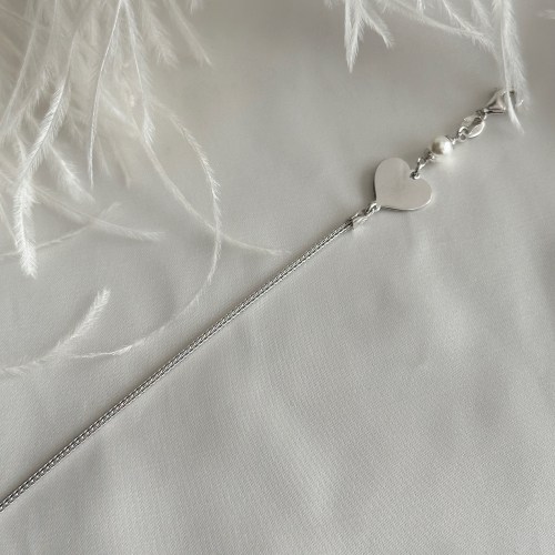 Ptičica i srce, narukvica od srebra